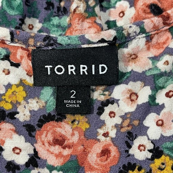 Torrid Womens Rayon Slub Button-Front Tiered Tank Top Size 2 - Picture 12 of 12